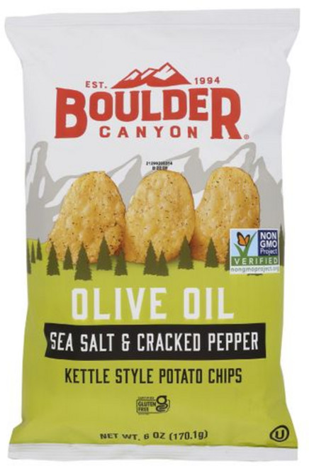 볼더 캐년 올리브 오일 케틀 조리 포테이토 칩 바다 소금 Boulder Canyon Olive Oil Kettle Cooked Potato Chips Sea Salt and, 1개, 170.1g