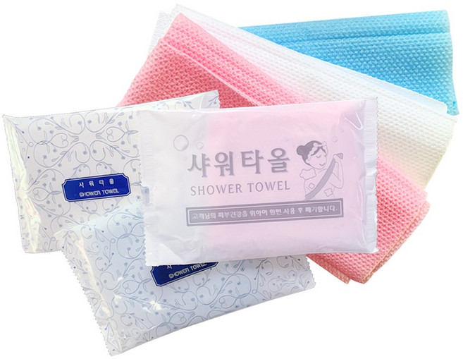 일회용 샤워타올 100개 (색상랜덤) 업소용, 1개입