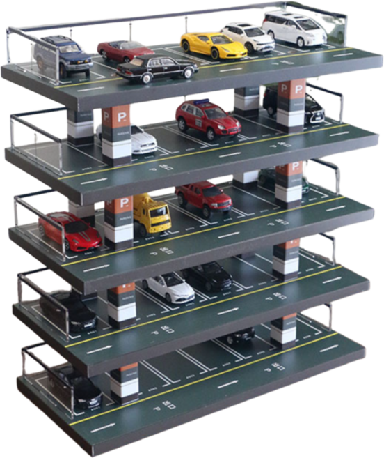 대용량 미니카 보관함 주차타워 주차장 5층 정리대 1:64 디오라마, 1개
