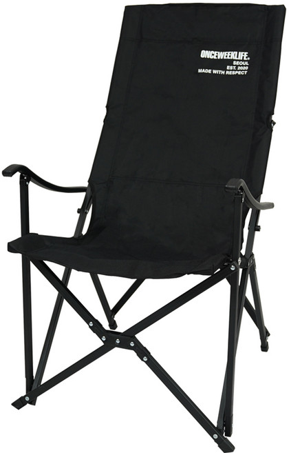 원스위크라이프 캠핑 프레임 릴렉스 체어 특대, 블랙, 1개