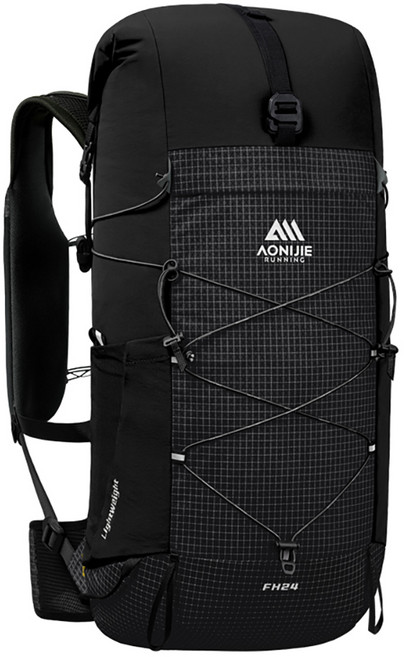 오니지 등산백팩 트레킹 백패킹 하이킹 초경량 여행 배낭 24L 클레버 V24, 블랙