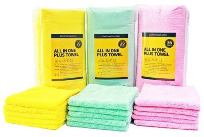 팬시크린 올인원 플러스 세차타월 (36장)(40x40cm), 올인원플러스(36장), 1세트, 핑크