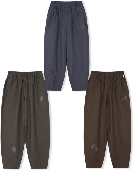 [편한생활한복] 여자 개량한복 체크 낙엽 바지