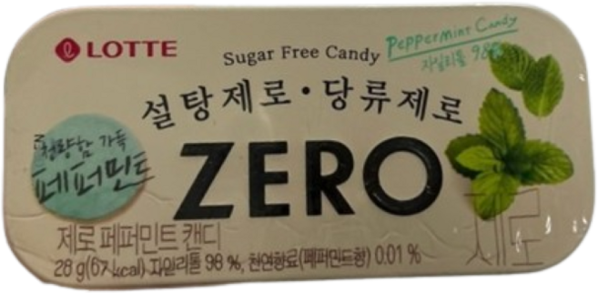 롯데제로 페퍼민트 캔디, 2개, 28g