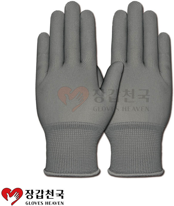 장갑천국 고무장갑 속장갑 무코팅 50 켤레 PU 내피 얇은 폴리, 회색, S, 50개, 그레이