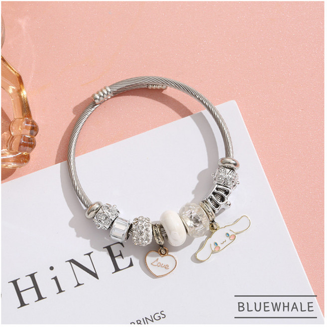 [블루고래] 최신상 산리오 메탈 시크 팔찌 쿠로미 마이멜로디 시나모롤 생일선물 우정팔찌 패션 악세사리 (선물 추천)