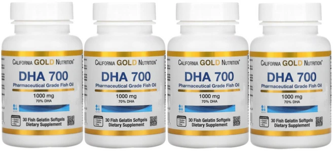 캘리포니아골드뉴트리션 California Gold DHA 700 피쉬 오일 fish oil 1000mg, 4개, 30정 - 쿠팡