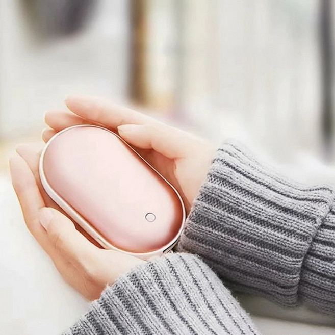 MAX 휴대용 손난로 보조배터리 5000mAh 휴대용 충전식 양면 발열 핫팩 Q11, 상세페이지 참조, 골드