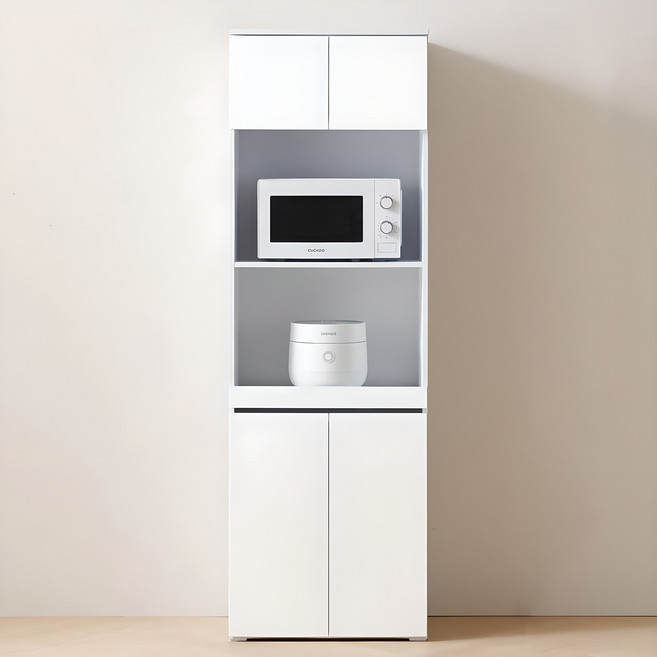 [국내자체제작] 퍼니하우스 헤븐 1800 전자렌지 밥솥 주방 수납장 렌지대, 화이트