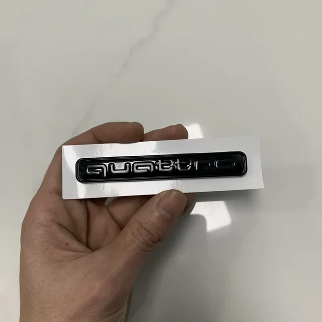 AUDI A7 4 링 로고 ABS 블랙 2019-2024 자동차 후드 전면 그릴 트렁크 엠블럼 배지 스티커 Quattro Sline, 07 Quattro 1p