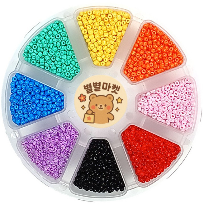 별별마켓 2mm 시드비즈 110g 8컬러 세트 팔찌 반지 만들기 비즈공예 부자재, 1세트, 8색