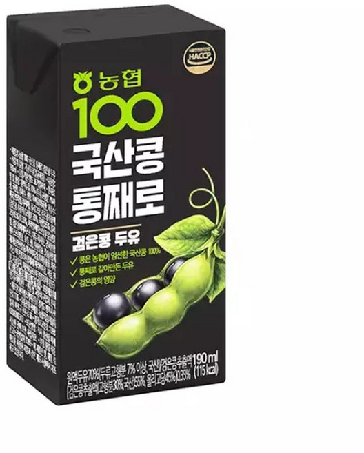 농협 국산콩100 두유 검은콩 190mlx64입, 64개, 190ml