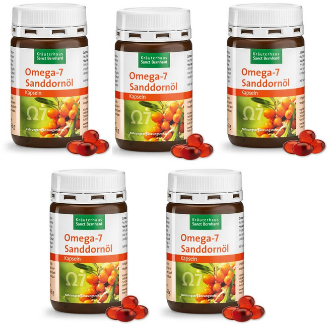 Kräuterhaus Sanct Bernhard Omega-7 沙棘油膠囊, 5個, 100顆