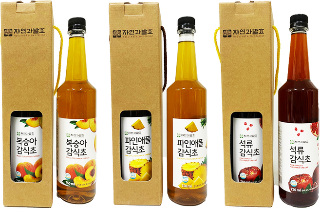 (경남관광기념품점 김해시) 3년숙성 음료베이스 상큼상큼한 감식초(복숭아/파인애플/석류 감식초 750ml 1병)