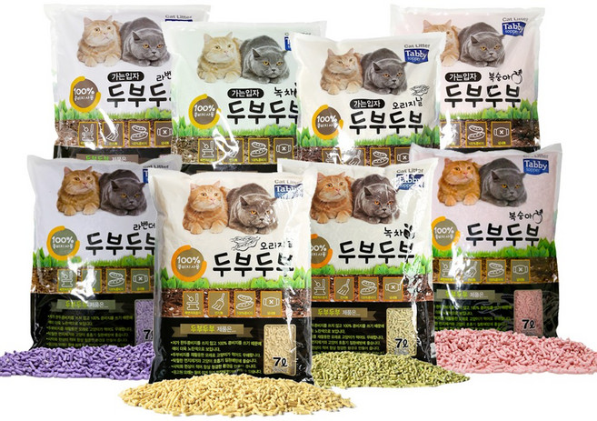 테비 두부두부 고양이두부모래 7L x 6개 8종, 복숭아