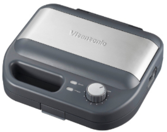 Vitantonio 華夫餅熱砂烘焙機 可定時 易清潔, VWH-600-K 灰黑