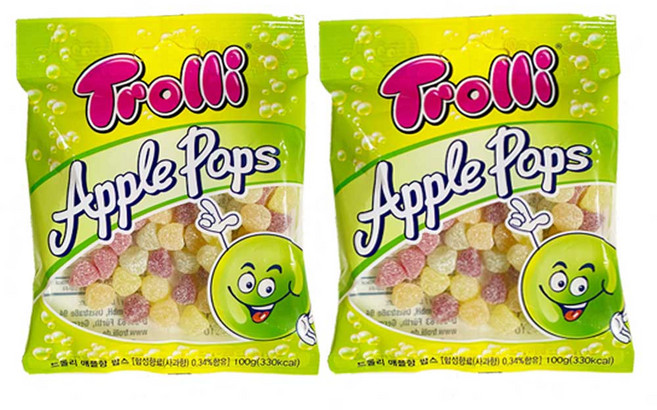 트롤리 애플 팝스 100g 사과맛 젤리 *수량선택가능*, 2개