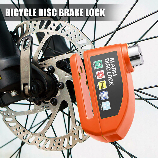 오토바이 자전거 디스크 락 도난경보기 110데시벨 BG-1238, RED, 1개