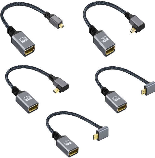 HDMI to Micro / Mini HDMI 양방향 연장 젠더 4K 노트북 포터블 모니터, RL026/Micro 하향, 1개