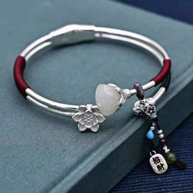 라오농 은 보석 간단한 패션 창조적 인 단단한 오프닝 수제 말미잘 연꽃 연꽃 팔찌 꽃 언어 +12Wwd8