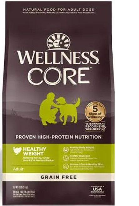 WELLNESS CORE 低卡 成犬 無穀新鮮火雞肉 狗飼料, 5.4kg, 1個, no this value