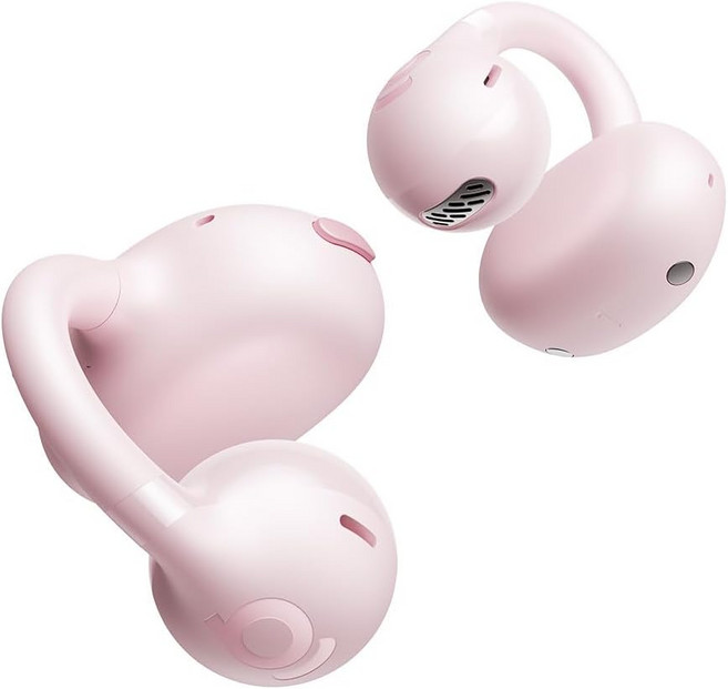 베이스어스 베이스 BC1 오픈 이어버드 클립온 헤드폰 트라이 커브 스너그 클립으로 링 편안함 슈퍼베이스로 강력한 사운드 4 마이크 클리어 콜 IP55 방수 38시간 재생 시간, Space Black