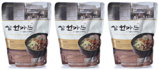 피코크 삼원가든 백탕 갈비탕 500g x 3개 냉장