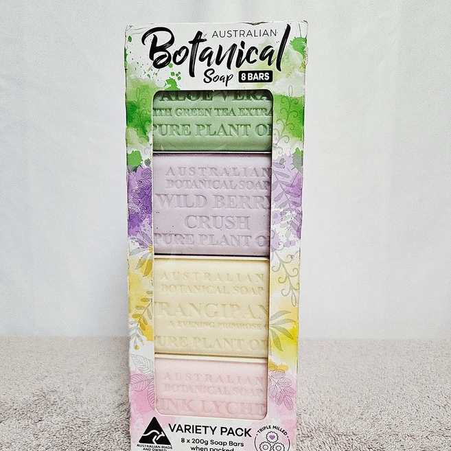 코스트코 커클랜드 보태니컬 비누 4가지향 8개 오스트레일리안 대용량 천연오일 식물성 집들이선물 선물용 고급비누, 8개입, 200g - 쿠팡