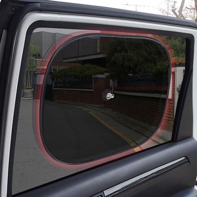 시크릿 블랙 창문 햇빛가리개 2p 자동차 차량 옆 창문 햇빛 가리개, 1세트