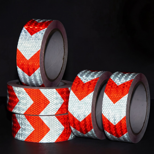 (1개당 4 800원 미만 초특가) 5개 5cm x 10M 고휘도 벌집무늬 반사 테이프 야간 안전 방수 빛반사 차량 공사 안전스티커, 실버