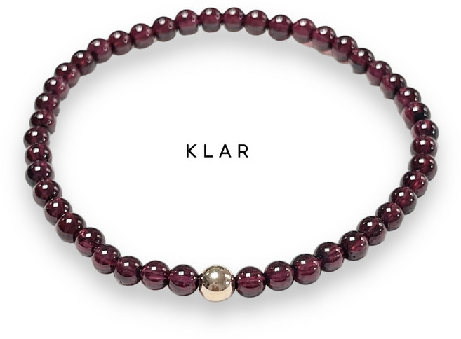 클라(KLAR) 천연 가넷(Garnet) 14k 원석팔찌 (4미리)