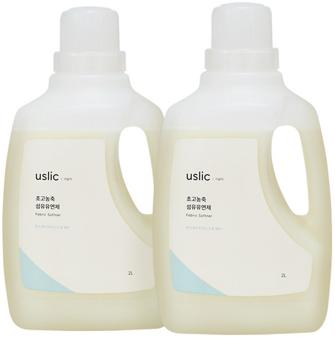 어슬릭 초고농축 묽은 섬유유연제 화이트머스크&앰버, 2개, 2L