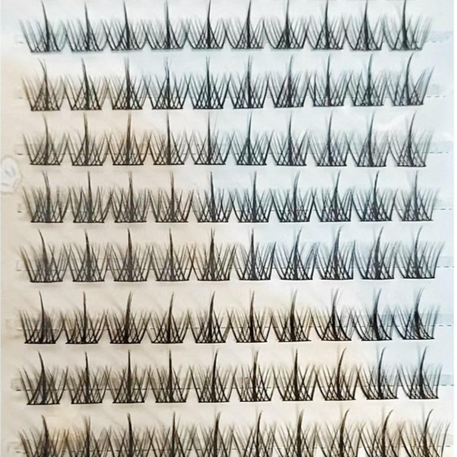 RICH 100가닥 대용량 인조 속눈썹 자연스러운 고급 풍성한 컬링 속눈썹, 2개, 블랙