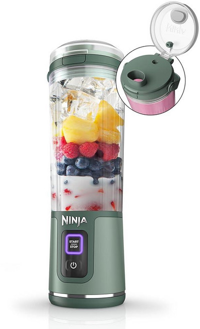 닌자 블라스트 충전식 휴대용 쉐이크 블렌더 532ml 마블화이트, 포레스트 그린