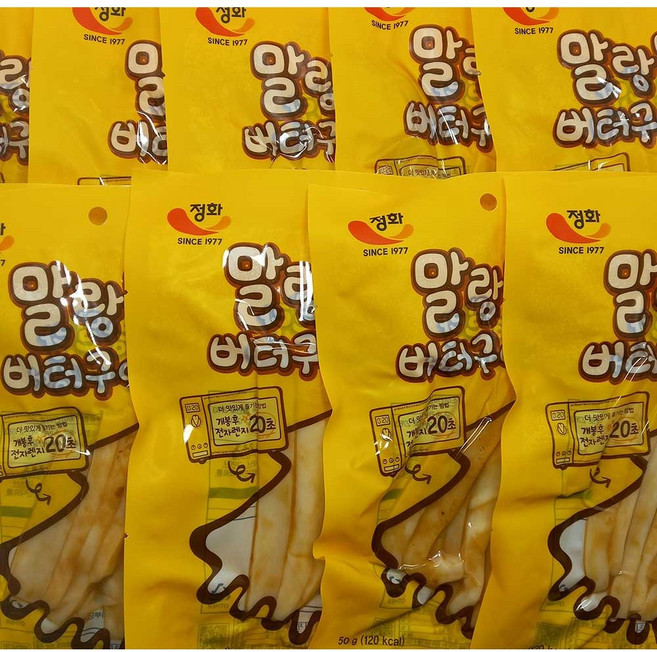 정화 식품 말랑말랑 버터구이오징어 10봉, 50g, 10개