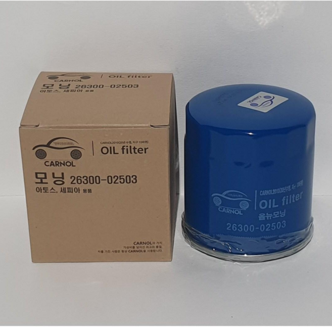 CARNOL 모닝 전용 오일필터 호환 (26300-02503), 1개, 모닝 오일필터 26300-02503