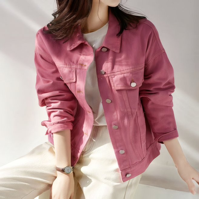 NUNUHANA 여성 데님 간절기 루즈핏 재킷 BMA0585