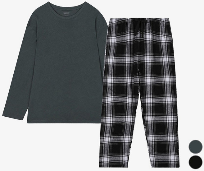 애니바디 남녀공용 통기성 긴팔 라운지 믹스 잠옷 상하의 세트