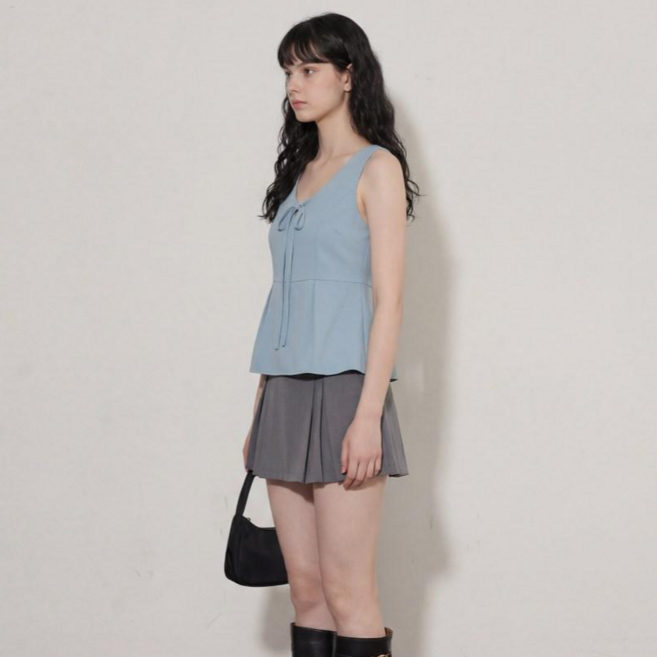 [SML] 여성 슬리브리스 블라우스 부유방커버 레이어드 휴양지 바캉스 여행룩