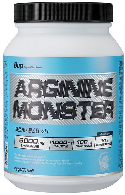 BUP 아르기닌몬스터 소다맛 아미노산 헬스보충제, 500g × 1개, 1개, 500g