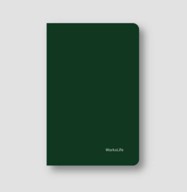 웍스라이프 프로젝트북 양장 노트 A5 192P 라인 도트 그리드 플레인 5종 다이어리, 1개, green