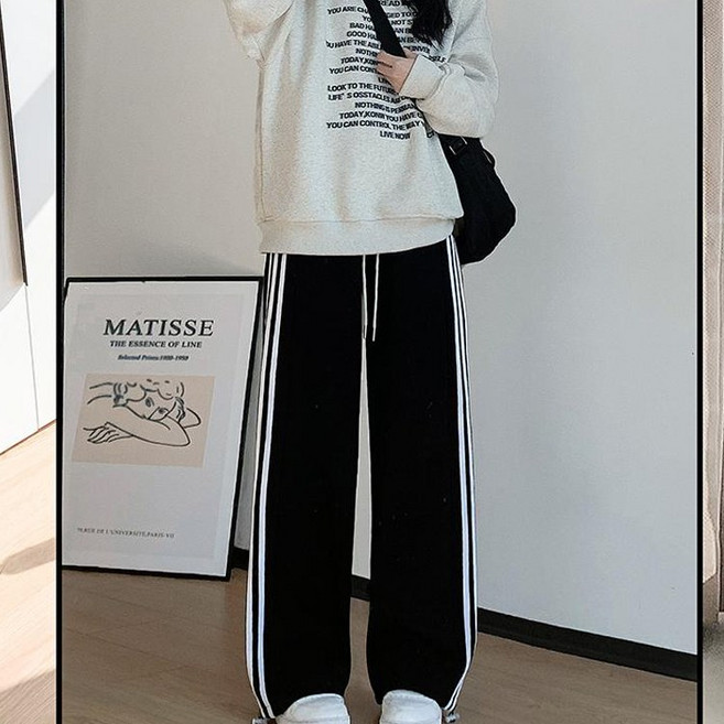 투니스 여성 스트라이프 캐주얼 와이드 트레이닝 바지 388