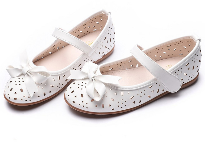 달콩슈 여아용 리본 펀칭 플랫 초등 메리제인 구두 DKS418