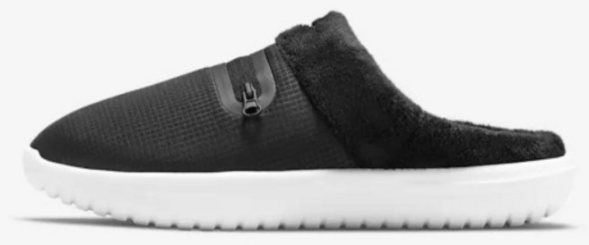 [국내매장판] 나이키 우먼스 버로우 블랙 화이트 슬리퍼 패딩 방한 겨울 신발 DC1458-001