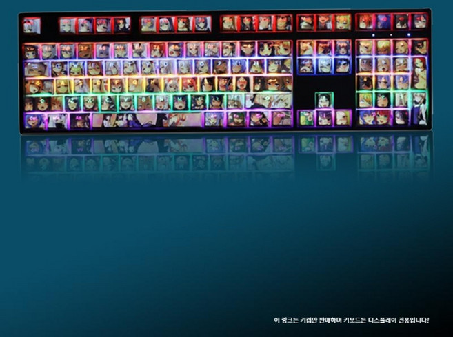 2D 애니메이션 PBT 반투명 키 캡, 멤브레인 키보드, 백라이트 기능, 로리 - 채색(108 키)