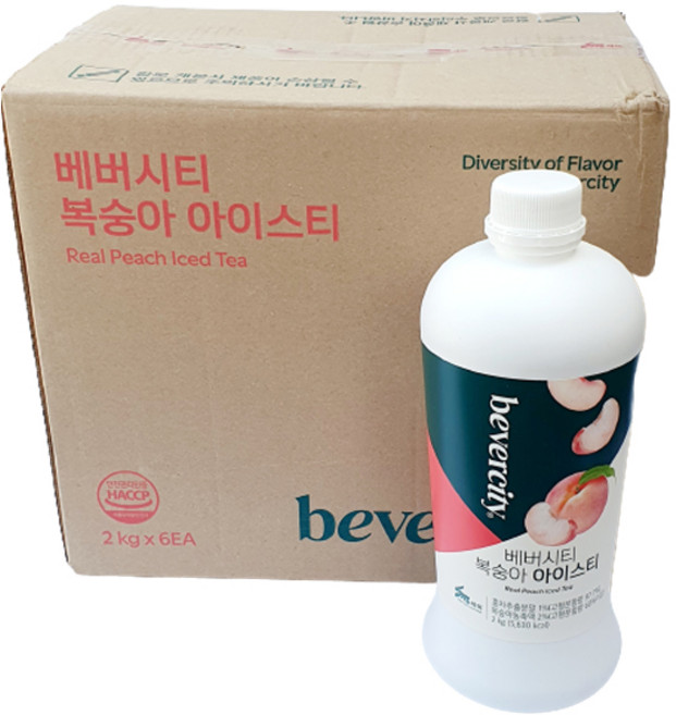 세미 베버시티 복숭아 아이스티 시럽, 2kg, 6개