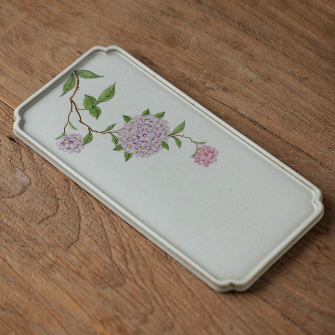 차판 다반 호승 앤티크 수회 수국 경덕진 조도 다기 다과접시, 수국다반, 1개