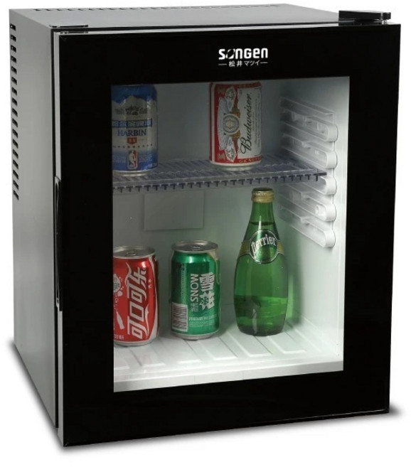 松井 32L 半導體無聲變頻冰箱 透明玻璃視窗 旅館宿舍用小冰箱, 1個