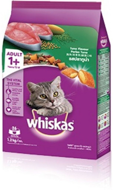 偉嘉Whiskas 貓飼料 貓主食 貓乾糧 高適口性, 鮪魚, 1.2kg, 1袋