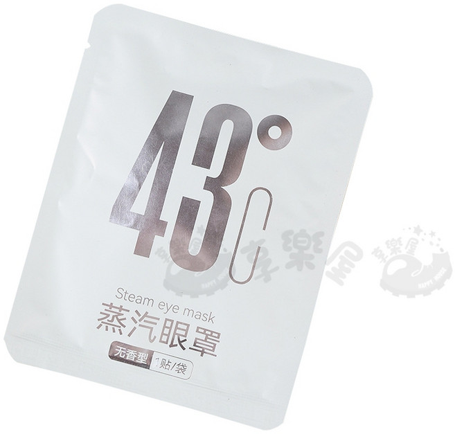 蒸氣眼罩 43°C 無香型, 1個, 白色無香